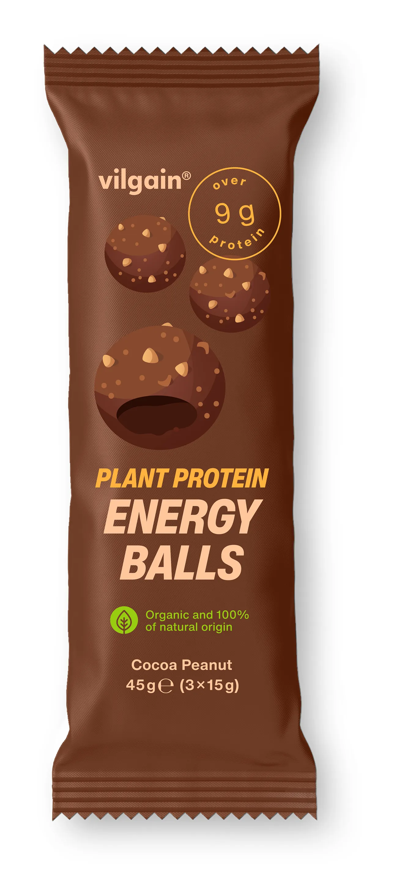 Vilgain Plant Protein Energy Balls BIO kakao 45g (3x15g) Vilgain Plant Protein Energy Balls BIO kakao 45g (3x15g)