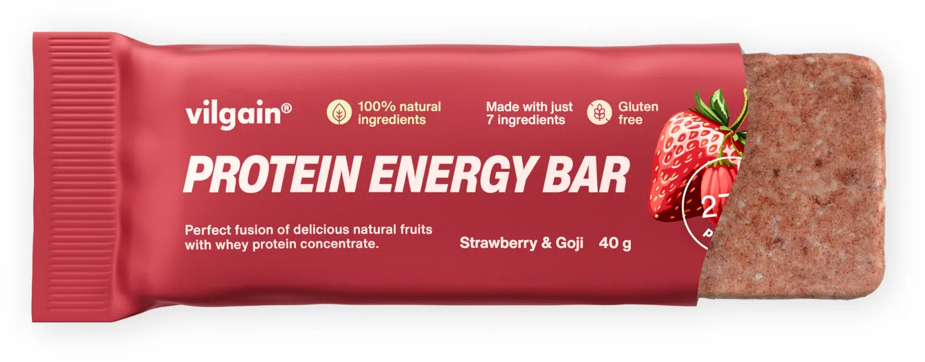 Vilgain Plant Protein Energy Bar Jahoda a goji 40g Vilgain Plant Protein Energy Bar Jahoda a goji 40g