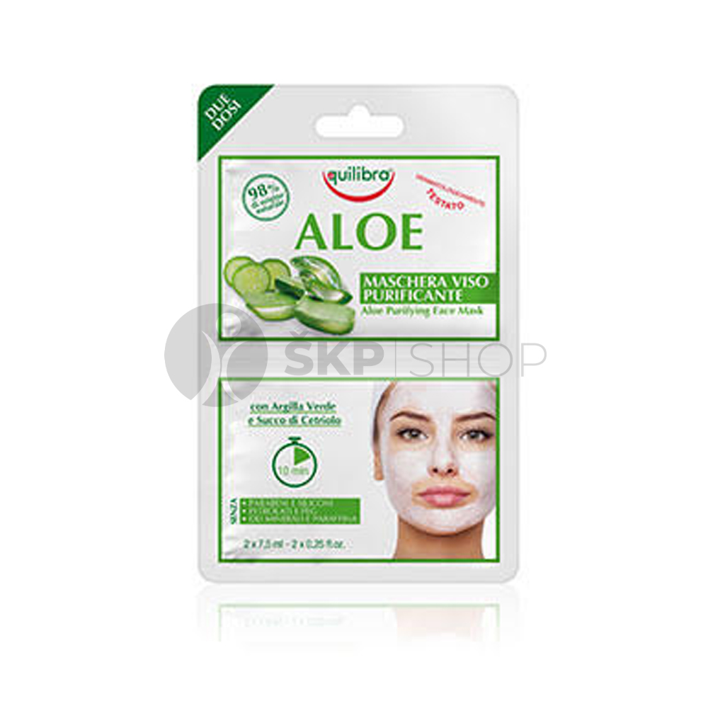 Equilibra Aloe vera line čistiaca pleťová maska 2 x 7,5 ml