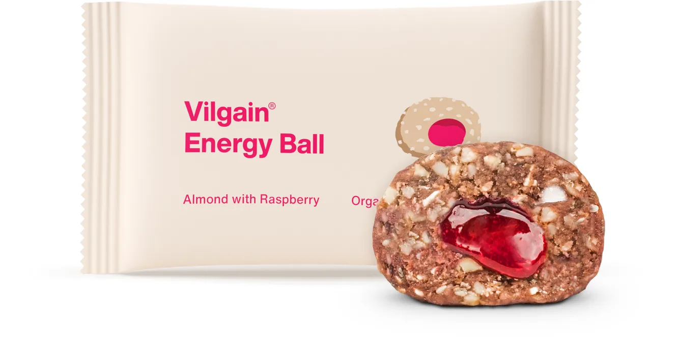Vilgain Energy Ball BIO mandle s malinovm demom 30g