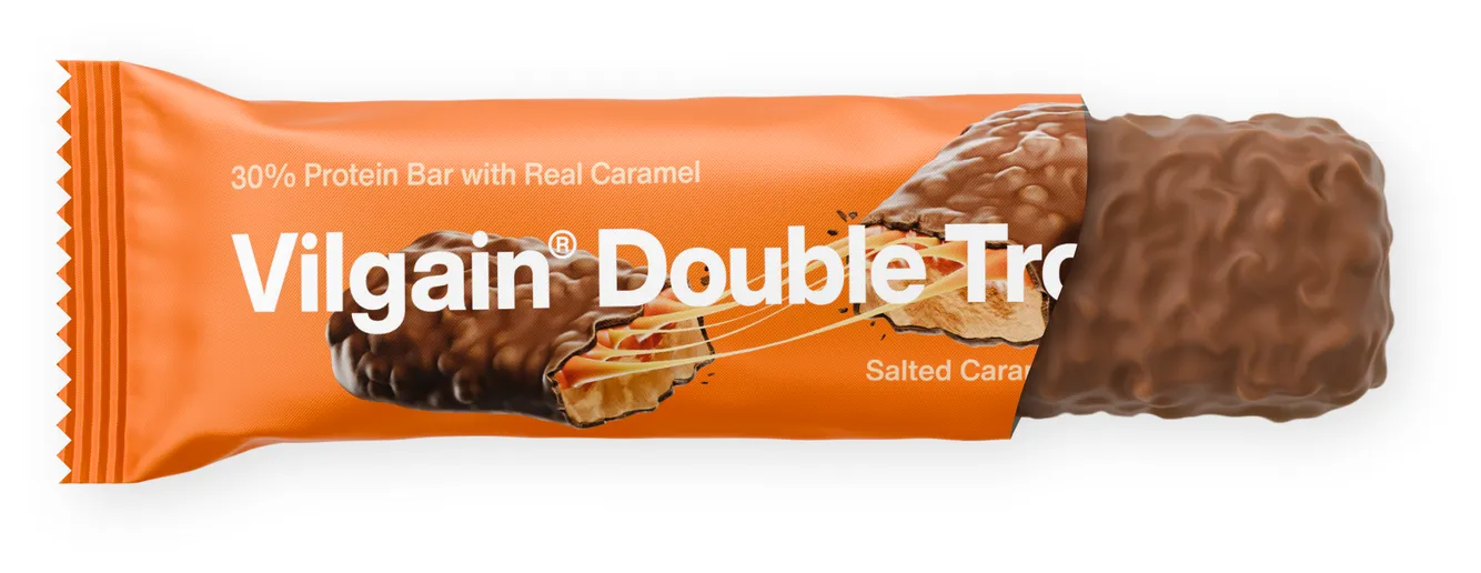 Vilgain Double Trouble Protein Bar Araidy so slan. karamelom 55g
