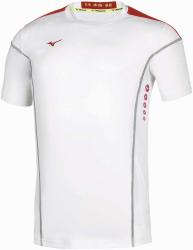 Mizuno - Hex Rect Tee - biela/erven